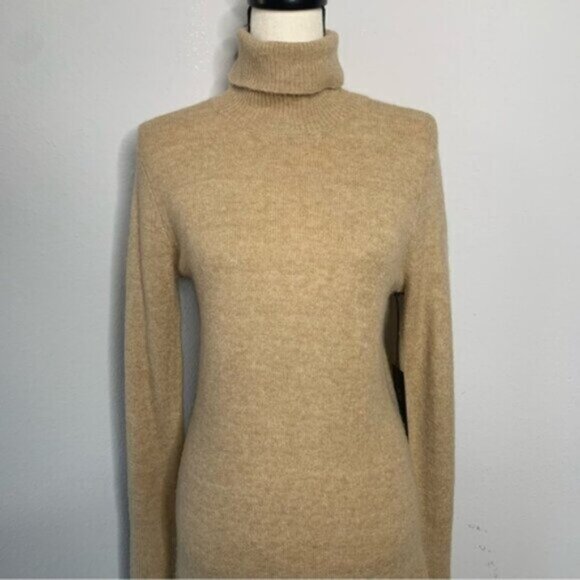 Rachel Zoe Camel Turtleneck Knee Length Sweater Dress - Picture 8 of 16